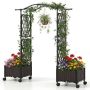 Raised bed, 2 planters, Brown, 153 × 40 × 147 cm