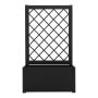 Raised bed with trellis, Black, 63 × 112 × 31 cm