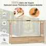 Raised wooden bed with trellis, with hanging roof, 200 × 44 × 114 cm