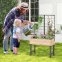 Raised planter with grid, 79 × 35 × 108 cm
