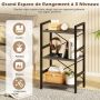 Freestanding bookshelf, 3 open shelves, Grey, 41.5 × 70.5 × 27.5 cm
