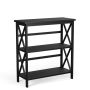 Freestanding bookshelf, 3 shelves, Black, 78.74 × 31.75 × 86.36 cm