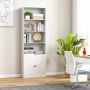 Freestanding bookshelf, 6 levels, White, 60 × 24 × 180 cm