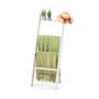 Ladder-shaped shelf, 4 tiers, White, 50 × 7.5 × 137 cm