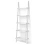 Ladder shelf, 5-tier, White, 58.42 × 189.23 × 33.02 cm