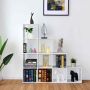 Build-in shelf, 10 open shelves, White, 131.5 × 131.5 × 27.5 cm