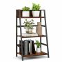 Standing Shelf, 3 Open Shelves, Brown, 21 × 13 × 35 in