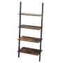 Freestanding shelf, 4 open shelves, Brown/black, 63.5 × 152.4 × 35.56 cm