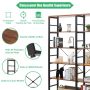 Built-in shelf, 6 tiers, 12 compartments, 152.4 × 34.29 × 203.2 cm