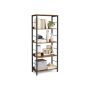 VASAGLE free-standing shelf, 5-tier, Brown/black, 60 × 144 × 30 cm