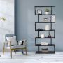 S-shaped bookshelf, 6 shelves, 80.01 × 191.77 × 22.86 cm
