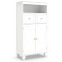 Freestanding bathroom cabinet, 2 drawers, 2 doors, White, 56 × 108 × 30 cm
