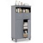 Freestanding bathroom cabinet, 2 drawers, 2 doors, Gray, 56 × 108 × 30 cm