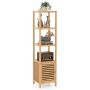 Freestanding bathroom cabinet, 4 shelves, 34 × 140 × 33 cm