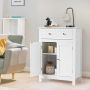 Bathroom cabinet, with drawer and adjustable shelf, White, 10.7 × 14.2 × 5.3 cm