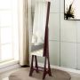 Freestanding mirror with jewelry cabinet, LED lighting, 36 × 154 × 33 cm