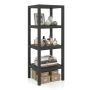 Plastic shelf, 4 tiers, Black, 38 × 32 × 99 cm