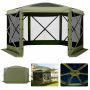 Lapene-telts VEVOR FY12X12Military Green-6, 6 sienas, Zaļa, 3,6 × 3,6 × 2,2 m