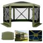 Paviljons VEVOR FY10X10Military Green-6, 6–8 personām, 6 sānu paneļi, Zaļa, 3 × 3 × 2,2 m