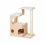 Cat scratching post/house 88 cm with removable cushions, beige