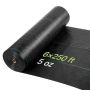 Nezāļu bloķējošais audums VEVOR 6 * 250FT168, Melna, 1,8 × 76,2 m
