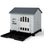 Plastic dog house, 3 windows, 75 × 65 × 58 cm