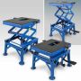 Hydraulic scissor lift, blue