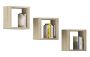 Set of 3 shelves NORE K 25x25cm., oak color