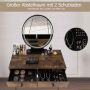 Industrial dressing table with mirror and stool, MDF, metal
