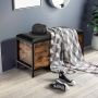 Entrance bench, with storage compartment, Brown/black, 80.01 × 40.64 × 49.53 cm