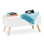 Банкетка с местом для хранения Relaxdays, объём 40 л, Белый, 79,5 × 39,5 × 39,5 см