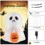 Inflatable Halloween decoration with ghost and pumpkin