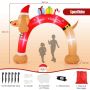 Inflatable Christmas arch, with a dachshund silhouette and LED lights, 300 × 100 × 242 cm