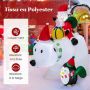 Inflatable Christmas decoration, polar bear with Santa Claus and penguin, 230 × 70 × 210 cm