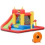 Inflatable water slide, with pool and climbing wall, 14 × 13 × 7.5 ft