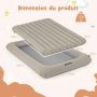 Inflatable mattress for children with electric pump, 80-90% capacity, gray