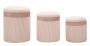Pufi Cortina, 3 gab, Rozā, Ø 40,5 × 49,5 cm – 35 × 42 cm – 31 × 38 cm