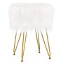 Pouf, round, White, 35.5 × 46 × 35.5 cm