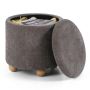 Pouf-storage box, 35 l, Ø 44.5 × 44.5 cm