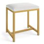 Pouf, cosmetic, White/gold, 38 × 42 × 30 cm