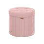 SONGMICS pouf with storage compartment, 65 l, Pink, Ø 46 × 45 cm