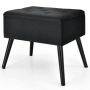 Pouf, With storage compartment, Black, 52 × 46 × 37 cm
