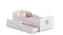 Children's double bed Anna with mattress and safety barrier 164x85x63 / 145x80x15cm, princess with wings