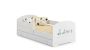 Children's bed Luk with drawer, mattress and barrier protection 144 cm x 77 cm x 56 cm, train