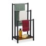 Dvieļu statīvs Relaxdays 10051027_93, 3 stangas un plaukts, 40 × 80 × 28 cm
