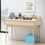 Desk, drawer and shelf, Brown, 119.38 × 92.71 × 44.45 cm