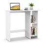 Desk, with adjustable shelf, White