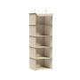 Hanging fabric shelf 30x30x90cm, beige