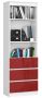 Plaukts NORE CLP R60, balts/sarkans