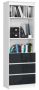 Plaukts NORE CLP R60, balts/melns